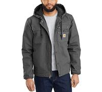 Carhartt, Hombre, Chaqueta Utilitaria En Lona De Algodón Con Efecto Desgastado, Forro De Peluche, Ajuste Ligeramente Holgado, Gris plomo, M
