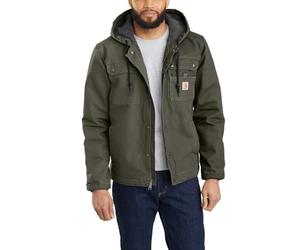 Carhartt, Hombre, Chaqueta Utilitaria En Lona De Algodón Con Efecto Desgastado, Forro De Peluche, Ajuste Ligeramente Holgado