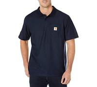 Carhartt, Hombre, Polo De Manga Corta, Con Bolsillo, Ajuste Holgado, Tejido De Grosor Medio, Azul marino, XL