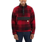 Carhartt Jersey de Forro Polar de Corte Relajado suéter, Oxblood Plaid, L de los Hombres