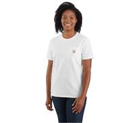 Carhartt K87 Camiseta De Manga Corta Con Bolsillo, Ajuste Holgado, Tejido Grueso Mujer, Blanco, L