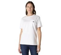 Carhartt K87 Camiseta De Manga Corta Con Bolsillo, Ajuste Holgado, Tejido Grueso Mujer, Blanco, XL