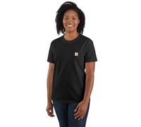 Carhartt K87 Camiseta De Manga Corta Con Bolsillo, Ajuste Holgado, Tejido Grueso Mujer, Negro, M