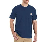 Carhartt K87 - Camiseta de Manga Corta Con Bolsillo, Ajuste Ligeramente Holgado, Tejido Grueso, Hombre, Azul Cobalto Oscuro Jaspeado, XL