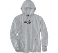 Carhartt Lightweight Logo Graphic Sudadera con capucha, Gris claro, Talla XL