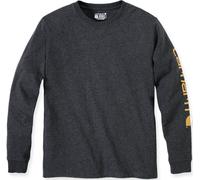 Carhartt Logo Longsleeve, negro-gris, tamaño L para Hombres