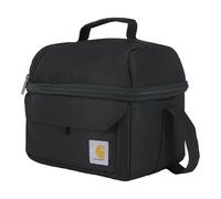 Carhartt Lonchera aislada con dos compartimentos para 12 latas, duradera, totalmente aislada, doble compartimento (negro)