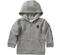 Carhartt Long-Sleeve Half-Zip Hooded Sweatshirt Sudadera con capuchaNiños, Gris Caliente, 9 Meses