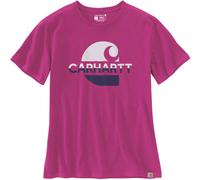 Carhartt Loose Fit Heavyweight Faded C Graphic Camiseta de damas, rosa, tamaño L para Mujer