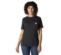 Carhartt K87 Camiseta De Manga Corta Con Bolsillo, Ajuste Holgado, Tejido Grueso Mujer, Negro, XS