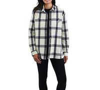 Carhartt Loose Fit Heavyweight Twill Long-Sleeve Plaid Shirt Camisa con Botones de Utilidad de Trabajo Mujer (Pack de 1)