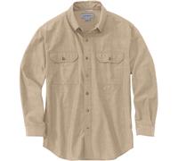 Carhartt Loose Fit Midweight Chambray Long-Sleeve Shirt, Camisa con Botones Work Utility de los Hombres, Dark Tan Chambray,