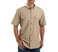 Carhartt Loose Fit Midweight Chambray Short-Sleeve Shirt, Camisa con Botones Work Utility de los Hombres, Dark Tan Chambray,