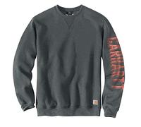 Carhartt Loose Fit Midweight Crewneck Sleeve Graphic Sweatshirt, Sudadera de los Hombres, ELM Heather,