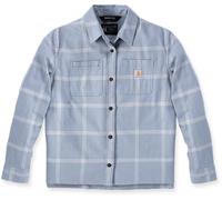 Carhartt Loose Fit Midweight Flannel Camisa Damas, Azul claro, Talla M