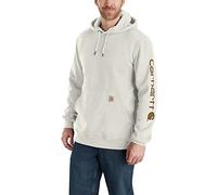 Carhartt Loose Fit Midweight Logo Sleeve Graphic Sweatshirt, Sudadera con capucha, Hombre, Gris Malt, S