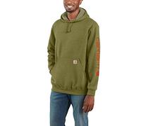 Carhartt Loose Fit Midweight Logo Sleeve Graphic Sweatshirt, Sudadera con capucha, Hombre, True Olive Heather, S
