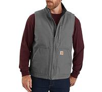 Carhartt Loose Fit Washed Duck Sherpa-Lined Mock-Neck Vest Ropa Exterior de Utilidad de Trabajo, Grava, Large para Hombre