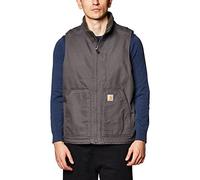 Carhartt Loose Fit Washed Duck Sherpa-Lined Mock-Neck Vest Ropa Exterior de Utilidad de Trabajo, Grava, X-Large para Hombre