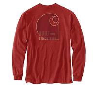 Carhartt Men's 105426 Loose Fit Heavyweight Long-Sleeve Pocket Tough Graphic T- - Small Regular - Chili Pepper Heather