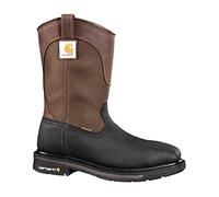 Carhartt Men's 11" Wellington Square Safety Toe Leather Work Boot CMP1258, Brown/Black, 9 M US