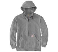 Carhartt Men's Big & Tall Flame-Resistant Force Loose Fit Midweight Full-Zip Sweatshirt, Granite Heather, 2X-Large/Tall