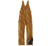 Carhartt Men's Big & Tall Loose Fit Firm Duck Insulated Bib Overall, Brown, 2X-Large/Tall
