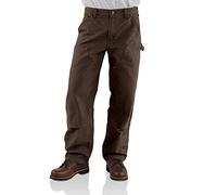 Carhartt Men's Double Front Work Dungaree Washed Duck,Dark Brown,38 x 30