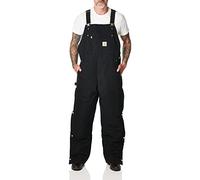 Carhartt Men's Loose Fit Firm Duck Insulated Bib Overall, Black, X-Large