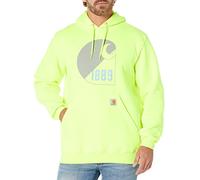 Carhartt Men's Loose fit Midweight Logo Graphic Sweatshirt, Brite Lime, Medium
