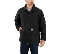Carhartt mens Loose Fit Washed Duck Sherpa-lined Coat, Black, 2X-Large Tall US