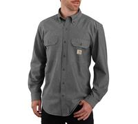 Carhartt Mens Original Fit Long Sleeve Work Utility Button Down Shirt, Black Chambray, XX-Large US
