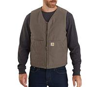 Carhartt Men's Relaxed Fit Washed Duck Sherpa-Lined Vest, Driftwood, X-Large