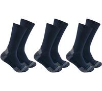 Carhartt Midweight Cotton Blend Crew Calcetines - Pack de 3, Azul marino, Talla XL