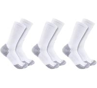 Carhartt Midweight Cotton Blend Crew Calcetines - Pack de 3, Blanco, Talla L