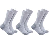 Carhartt Calcetines de Mezcla de algodón de Peso Medio, Paquete de 3, Gris, L para Hombre