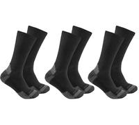 Carhartt Midweight Cotton Blend Crew Calcetines - Pack de 3, negro, Talla XL