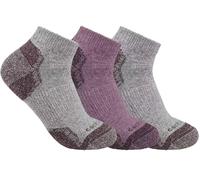 Carhartt Midweight Cotton Blend Low Cut Calcetines de mujer - Pack de 3, gris/rojo, Talla L