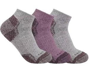 Carhartt Midweight Cotton Blend Low Cut Calcetines de mujer - Pack de 3, gris/rojo, Talla M