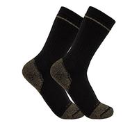 Carhartt Midweight Cotton Blend Steel Toe Boot Sock 2 Pairs Calcetines para Botas con Punta de Acero en Mezcla de algodón de Peso Medio, 2 Pares, Black, L de los Hombres