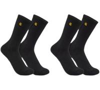 Carhartt Midweight Crew Calcetines - Paquete de 2, negro, Talla XL
