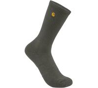 Carhartt Force Midweight Crew Sock 2 Pack Calcetines de Trabajo, Verde Oliva, L (Pack de 2) para Hombre
