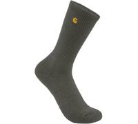 Carhartt Force Midweight Crew Sock 2 Pack Calcetines de Trabajo, Verde Oliva, L (Pack de 2) para Hombre
