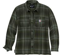 Carhartt Midweight Flannel Camisa de dama, verde, Talla M