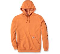 Carhartt Midweight Sleeve Logo Sudadera con capucha, negro-naranja, tamaño L para Hombres