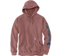 Carhartt Midweight Sleeve Logo Sudadera con capucha, rojo-azul, tamaño XS para Hombres
