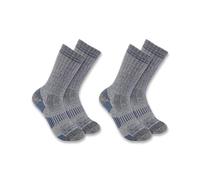 Carhartt Midweight Synthetic-Wool Blend Boot Sock 2 Pack Calcetines, Azul Marino, L (Pack de 2) para Hombre