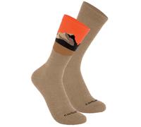 Carhartt Midweight Synthetic-Wool Blend Mountain Crew Calcetines - Pack de 2, marrón/naranja, Talla XL