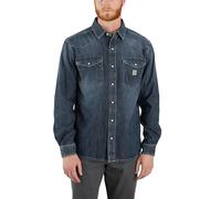 Carhartt Montana Relaxed Fit Denim Long-Sleeve Snap Front Camisa, tamaño L para Hombres