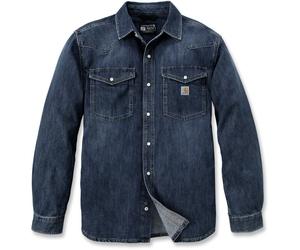 Carhartt Montana Relaxed Fit Denim Long-Sleeve Snap Front Camisa, azul oscuro, Talla L